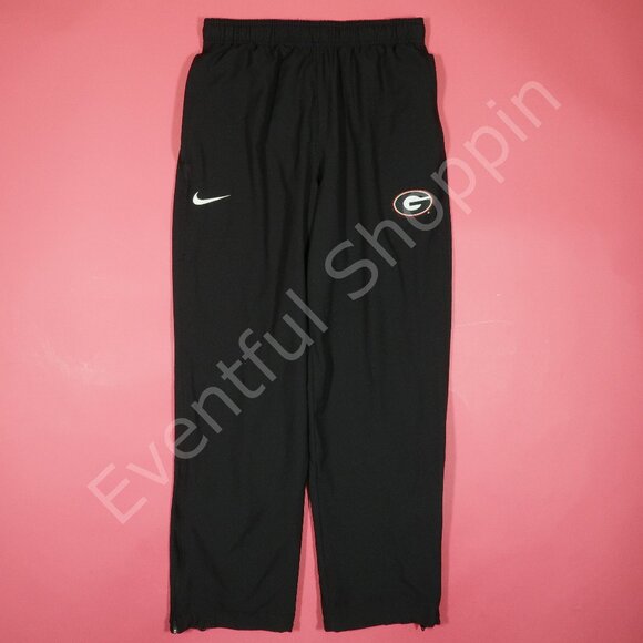 Nike Georgia Bulldogs Pants Mens M Black Track Mesh Lined Stretch Waist - Picture 2 of 8